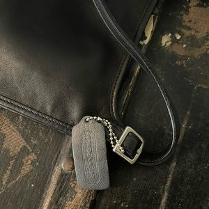 COACH Mini Hippie Slim Saddle Crossbody Bag Black Leather Vintage